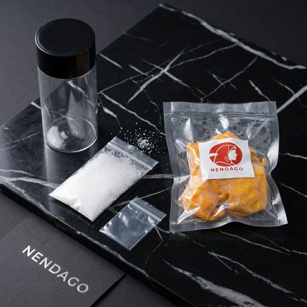 Isi paket mandai Nendago — balang mandai & kad cara masak