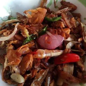 Mandai Goreng dimakan dengan nasi putih — review pelanggan